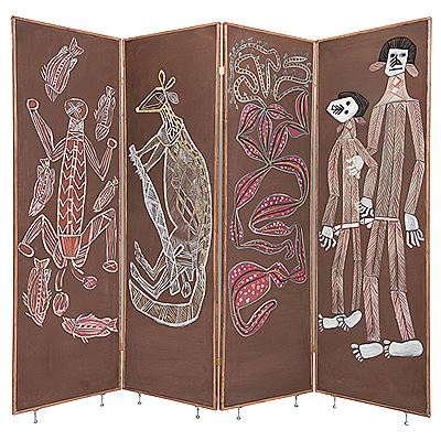 Screen with African motifs