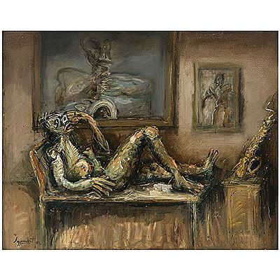 Bebopera con retrato de jazzista