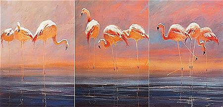 Flamingos, 1986 (triptych)