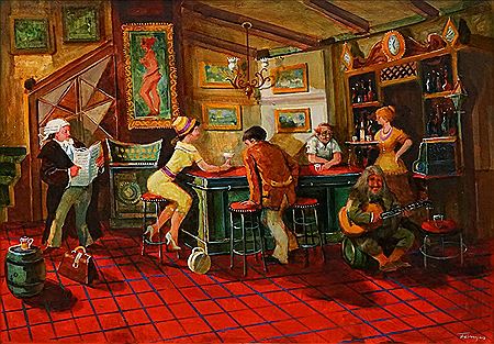 Saloon Room by Zoltan Fenyes - Auction record, sale price, and art valuation. Compare with similar artists and explore comparable artworks.