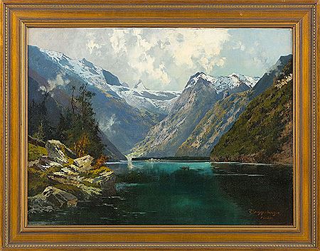 Königssee mit St. Bartholomé in der Ferne