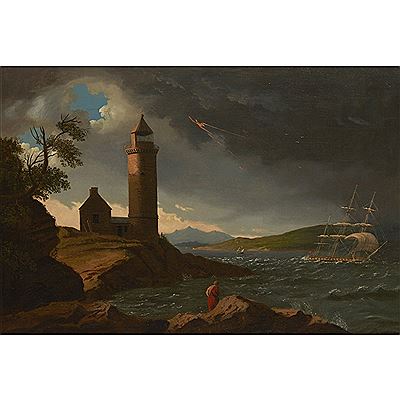THE CLOCH LIGHTHOUSE DURING A STORM