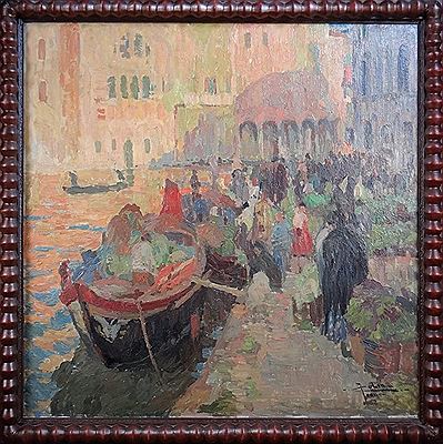 -Quai animé à Venise-