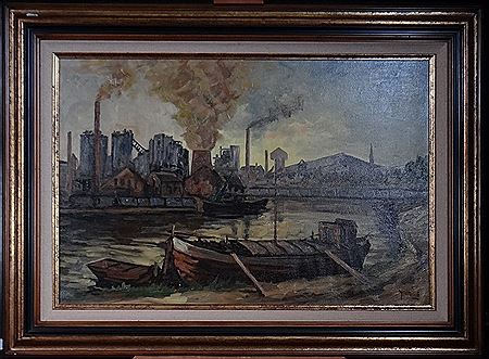 -Péniche sur fond industriel, Usine La Providence