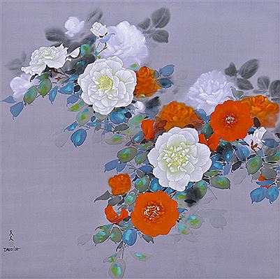 Large White & Orange Flowers