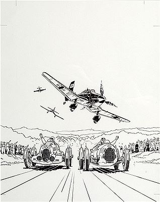 Grand Prix, illustration à l'encre de Chine pour la couverture de l'épisode "Rosemeyer !" publié aux Editions Dargaud en 2011. by Marvano - Auction record, sale price, and art valuation. Compare with similar artists and explore comparable artworks.