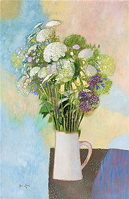Fleurs des champs au pot blanc by René Genis - Auction record, sale price, and art valuation. Compare with similar artists and explore comparable artworks.