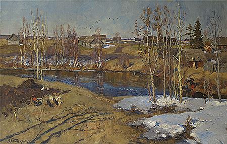 Spring in Zhelnikha Village by Vladimir Feodorovich Stozharov - Auction record, sale price, and art valuation. Compare with similar artists and explore comparable artworks.