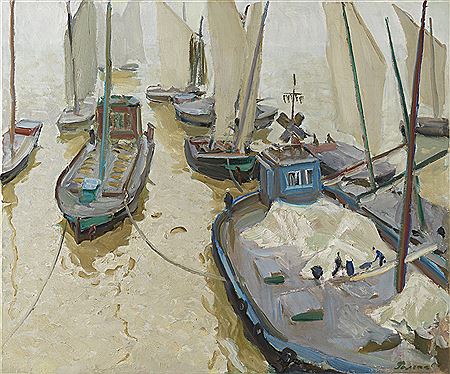 Boats and Barges by the Pier