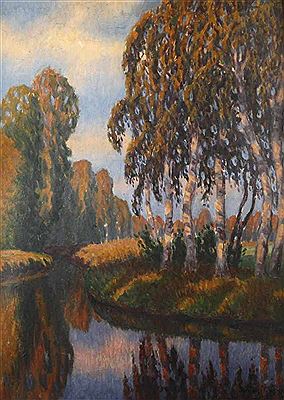 "Bei Worpswede" Birken in sonniger Sommerlandschaft am Fließ by Richard Curdes - Auction record, sale price, and art valuation. Compare with similar artists and explore comparable artworks.