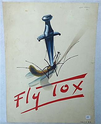 Projet de Publicité pour FLY TOX by Rene Marcou - Auction record, sale price, and art valuation. Compare with similar artists and explore comparable artworks.