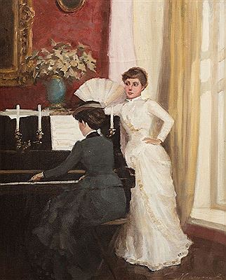 La leçon de piano by Valery Krassouline - Auction record, sale price, and art valuation. Compare with similar artists and explore comparable artworks.