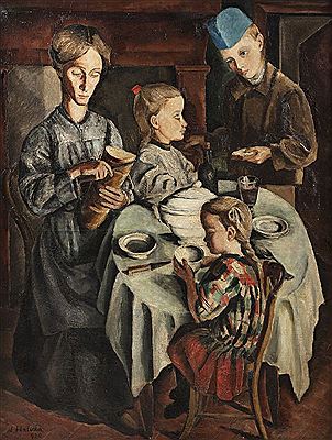 Sample artwork by Alice Halicka (1894/95 - 1975), known for cubist painting, collage and fabric design - View similar artists and auction records