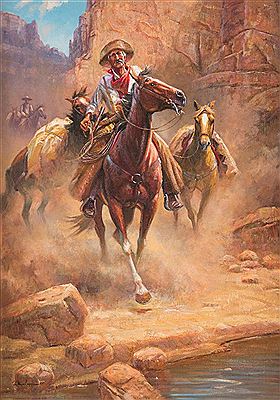Sample artwork by Wayne Cooper (Born 1942), known for western-indian genre, landscape - View similar artists and auction records