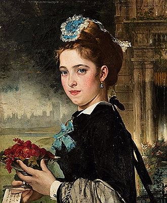 Young woman with fruits, London