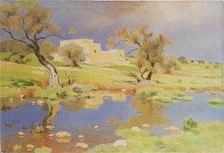 Landscape with a stream
