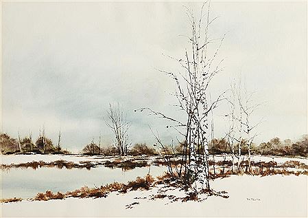 Winter Birchs by Phyllis Del Vechio - Auction record, sale price, and art valuation. Compare with similar artists and explore comparable artworks.