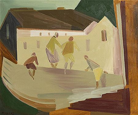 Children Climbing a Wall