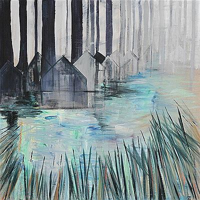 Huts on the Edge by Zenda Williams - Auction record, sale price, and art valuation. Compare with similar artists and explore comparable artworks.