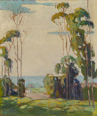 Sample artwork by Virginia Woolley (1884 - 1971), known for coastal landscape, figure, etcher - View similar artists and auction records