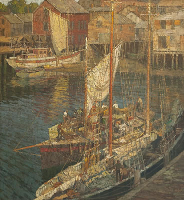 "Morning, Gloucester Harbor" by Frederick Mulhaupt - Auction record, sale price, and art valuation. Compare with similar artists and explore comparable artworks.