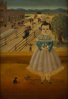 Portrait of a girl at a ranch