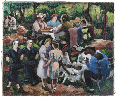 Park scene with figures