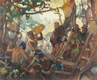 Study for "The Building of the Missions"