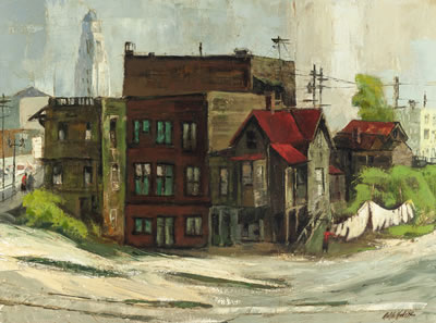 "Yesterday & Today", Chavez Ravine scene with figures