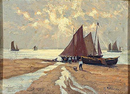 Fischerboote am Ufer bei Ebbe und Personenstaffage am Morgen by Heinrich Petersen - Auction record, sale price, and art valuation. Compare with similar artists and explore comparable artworks.