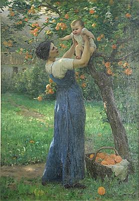 "mere et Enfant Dans Le Jardin" "Mother and Child in the Garden"