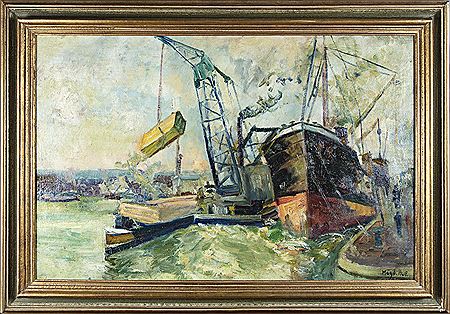 Port de Rouen by Madelaine Hue - Auction record, sale price, and art valuation. Compare with similar artists and explore comparable artworks.