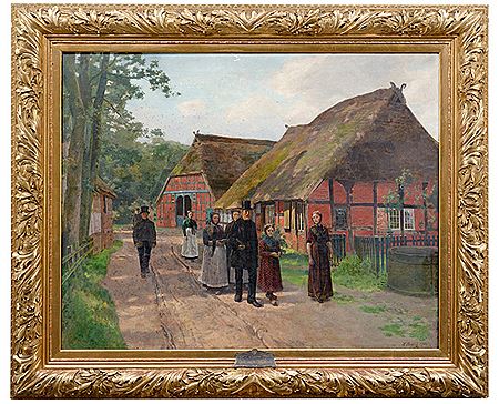 A peasant family going to church