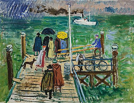Landing stage in the rain