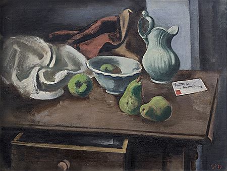 "Stilleben mit Obst und Krug", 1929