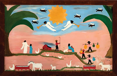 "The Annunciation and the Adoration of the Wise Men", 1957 by Clementine Reuben Hunter - Auction record, sale price, and art valuation. Compare with similar artists and explore comparable artworks.
