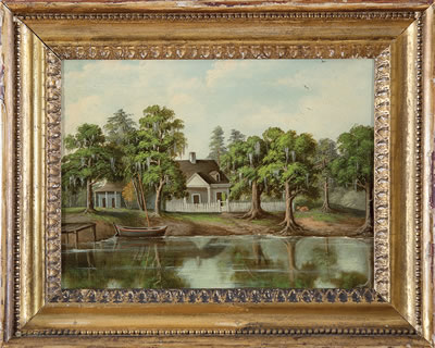 "On the Tchéfunté River, (Tchefuncta.) Madisonville, La. / House of Mr. Lesassier", 1896