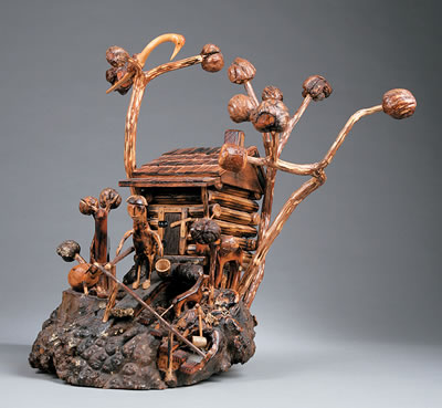 "Mountain Cabin Scene"