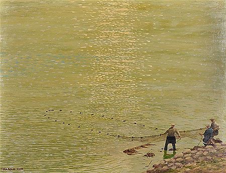 The Seine Net by Harold Cox - Auction record, sale price, and art valuation. Compare with similar artists and explore comparable artworks.