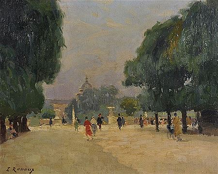 Jardin du Luxembourg by Jules Ernest Renoux - Auction record, sale price, and art valuation. Compare with similar artists and explore comparable artworks.