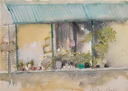 Study of a Balcony with Plants