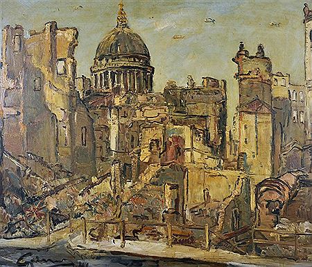 Sample artwork by Stanley Grimm (1891 - 1966), known for richly colored floral still life, rural landscape with buildings, harbour view painting - View similar artists and auction records