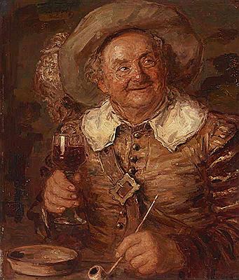 Mercenary with wine glass and whistle