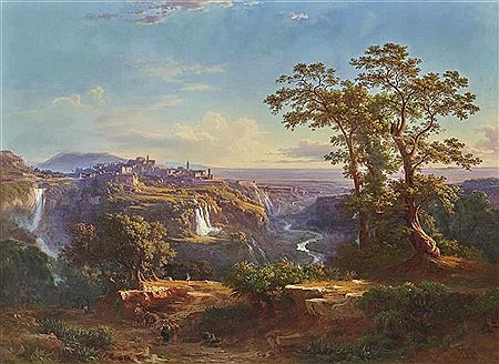 Blick auf Tivoli und die Wasserfälle