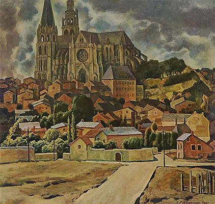 Blick auf die Kathedrale von Chartres