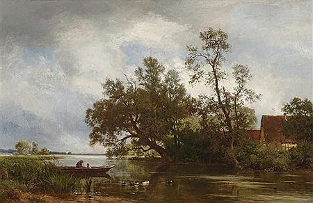 Shore Landscape with Farmstead and Boat by August Karl Martin Splitgerber - Auction record, sale price, and art valuation. Compare with similar artists and explore comparable artworks.