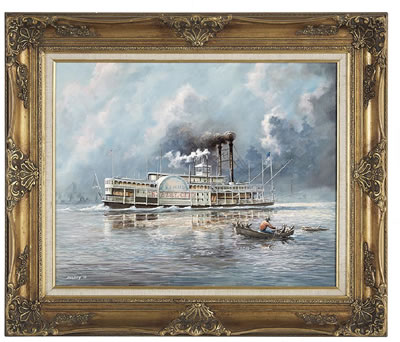 "St. Louis & New Orleans Anchor Line, U.S. Mail", 1980 by James Hussey - Auction record, sale price, and art valuation. Compare with similar artists and explore comparable artworks.
