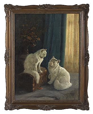 "Two White Angora Cats", 1919 by Arthur Heyer - Auction record, sale price, and art valuation. Compare with similar artists and explore comparable artworks.
