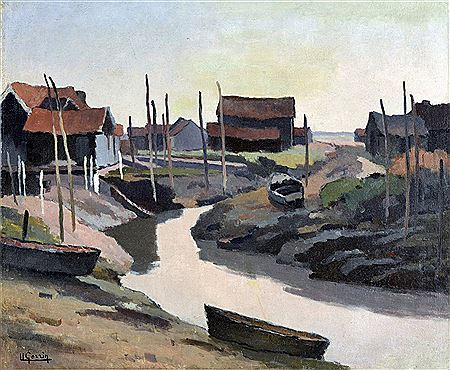 Barques et cabanes d'ostréiculteurs aux environs de Marennes d'Oléron by Ulysse Gorrin - Auction record, sale price, and art valuation. Compare with similar artists and explore comparable artworks.
