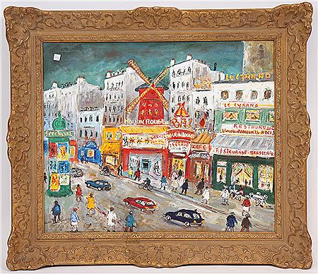 "PARIS, MONTMARTRE, PLACE BLANCHE, LE MOULIN ROUGE" by Bruno Émile Laurent - Auction record, sale price, and art valuation. Compare with similar artists and explore comparable artworks.
